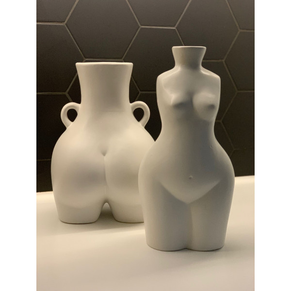 White Large Female Body Vase 