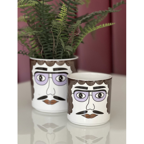 People Plant Pots - Set of 2 - Wise White Wilbur 