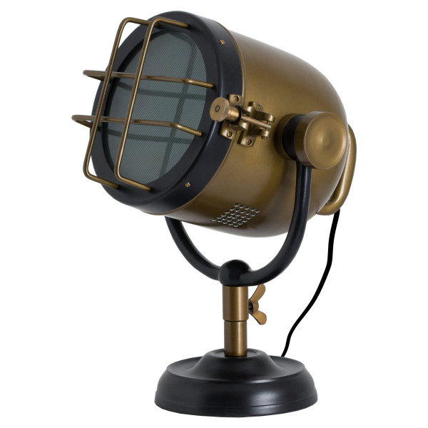 Brass & Black Industrial Style Table Lamp 