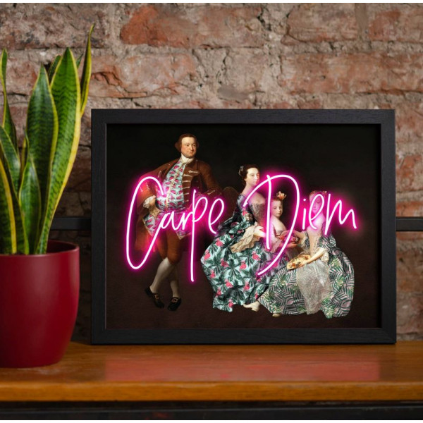 Carpe Diem Neon Framed Print