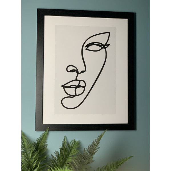 Face Study Line Art Framed Print 