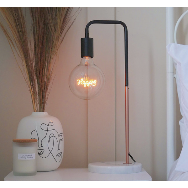 Copper NEON Bulb Holder - Desk Lamp 