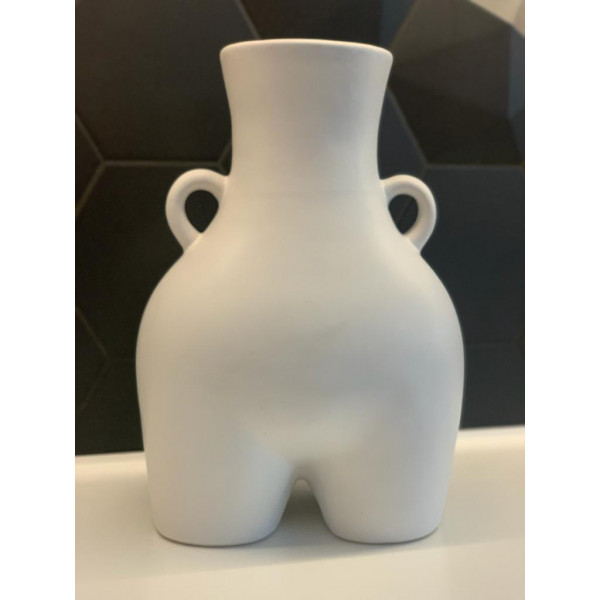 White Large Love Handle Booty Vase 